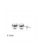 Boucle d'oreille boule en argent - 4 mm